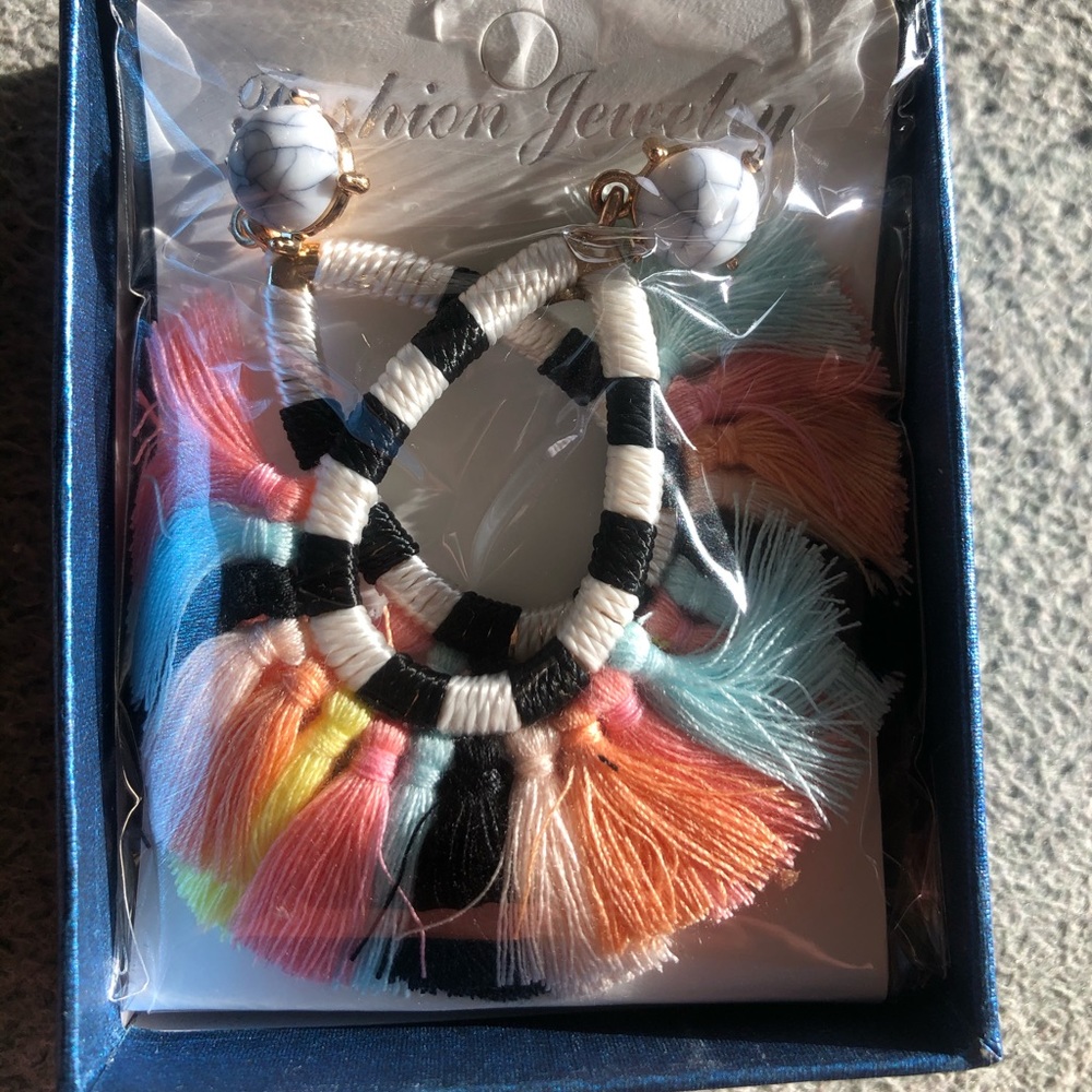 💕Multicolored WOMAN’S Tassle Boho EARRINGS *NWT* - Picture 8 of 8